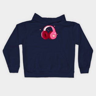 Pink Headphones Kids Hoodie